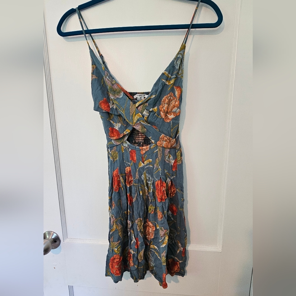 O'Neill Gray and Orange Plunge Sundress